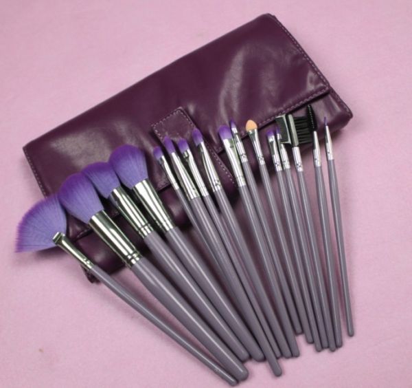 ♕ Kit de 16 pinceis roxo ♕