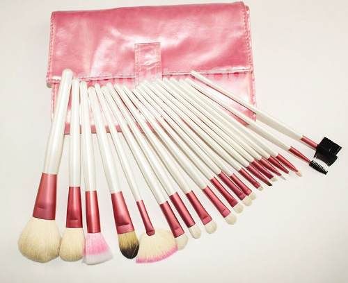 ♕ Kit de pincel rosa e branco ♕